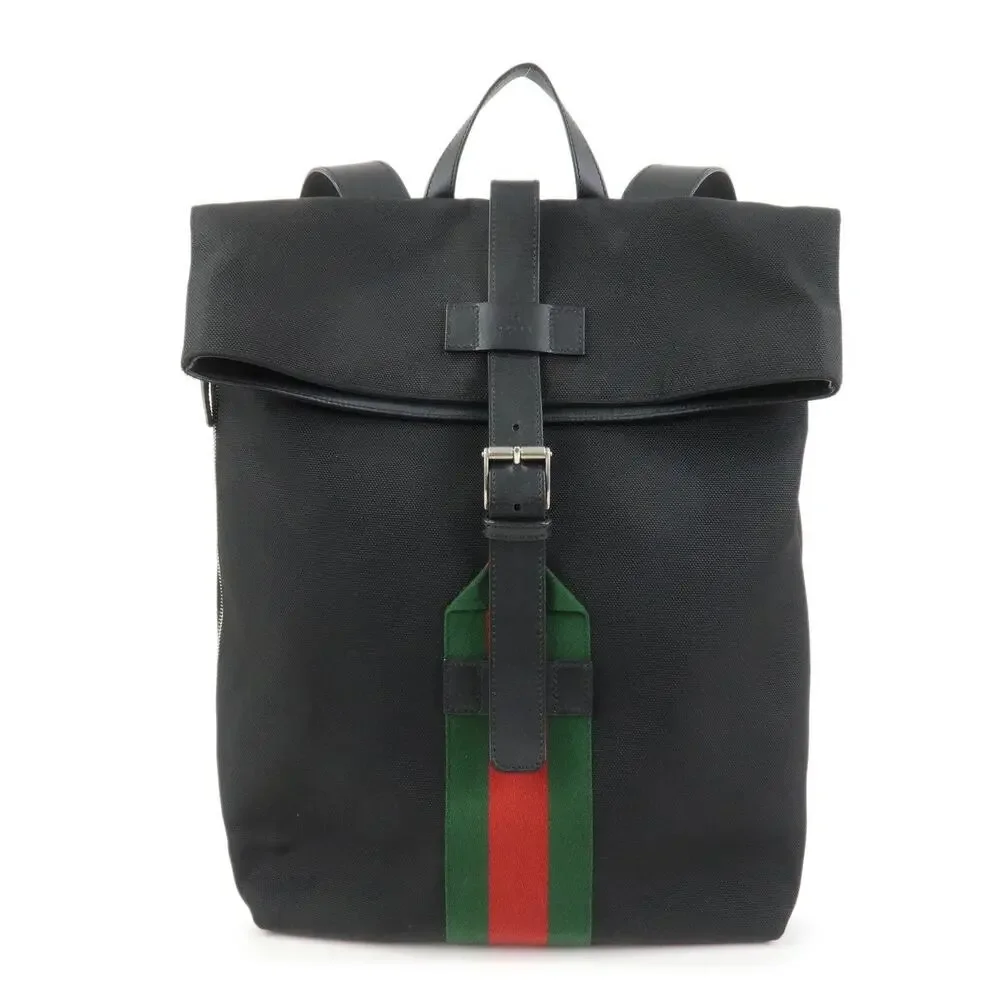 Gucci Sherry Canvas Backpack Black